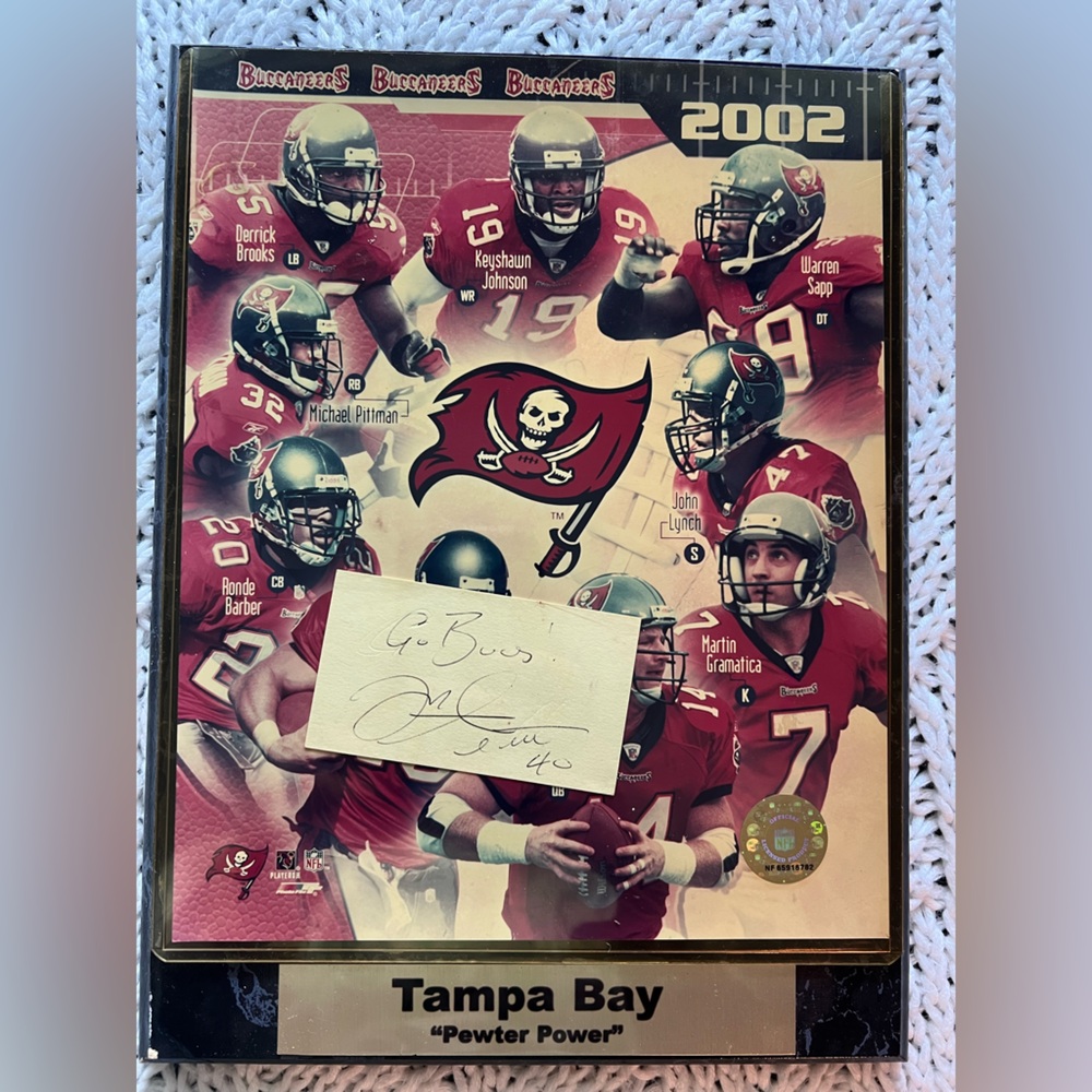 Tampa Bay Buccaneers Framed Plaque Mike Alstott Signed 2002